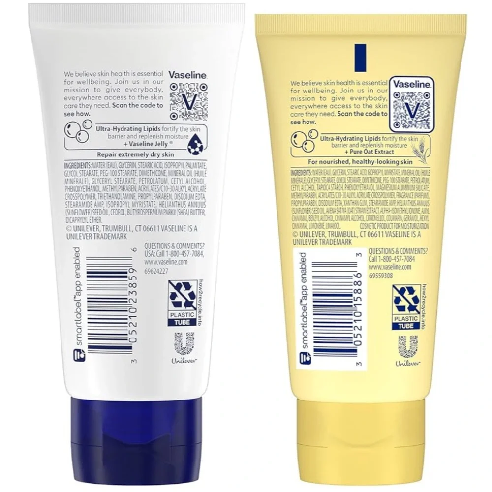 New Vaseline Advanced Repair & Nourishing Moisture Lotion Set Blue & Yellow 2oz